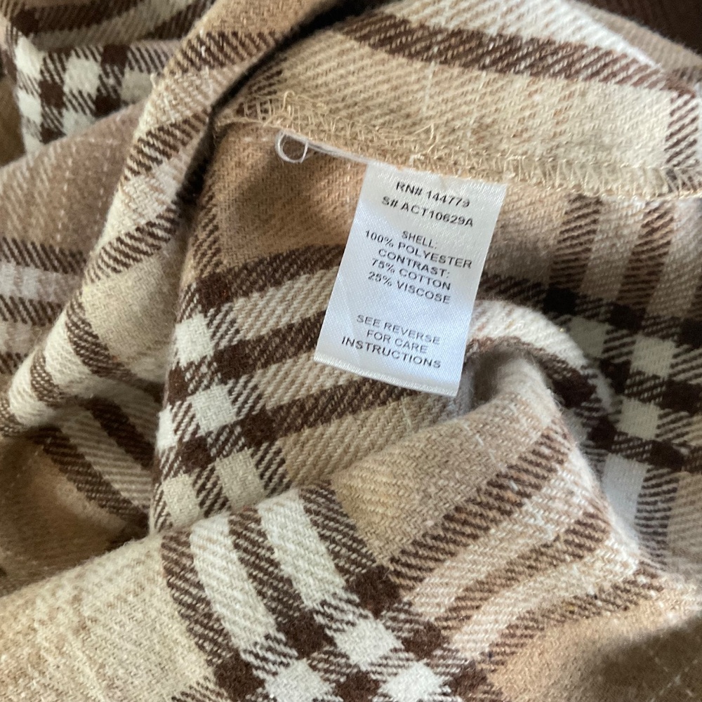 Altar’d State Redford Brown Plaid Shacket Oversized Baggy Flannel - Picture 3 of 8
